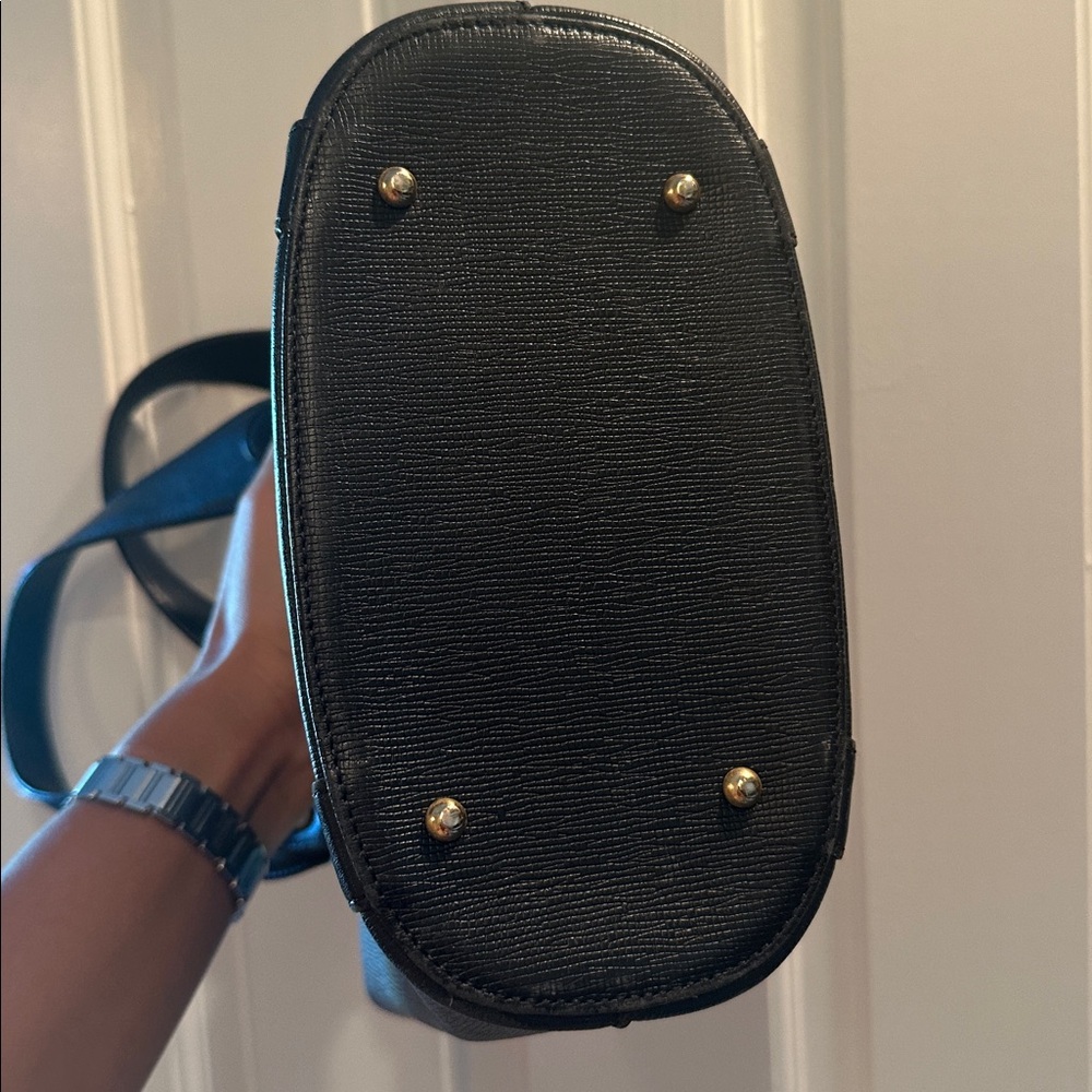MCM Mini Saffiano leather Black Tote with Gold Accents (COA) included - Picture 4 of 9